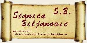 Stanica Biljanović vizit kartica